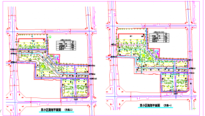 某小区建筑规划cad方案图（标注详细）_图1