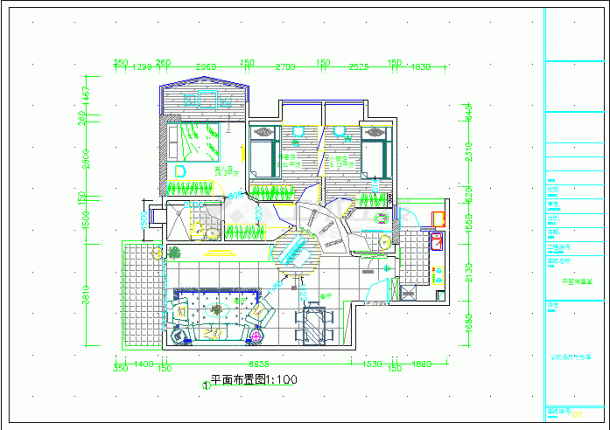 某地家居式装修CAD设计施工图纸-图一