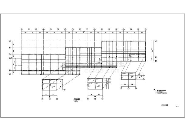 某五层框架结构学校宿舍结构设计图纸-图一
