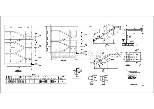 某五层框架结构学校宿舍结构设计图纸-图二