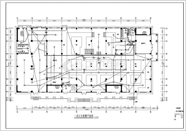某二层的大空间展厅内部装修电气设计施工图-图一
