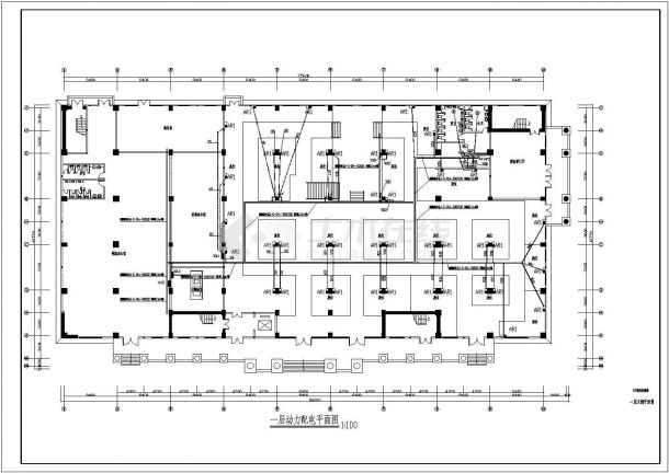 某二层的大空间展厅内部装修电气设计施工图-图二