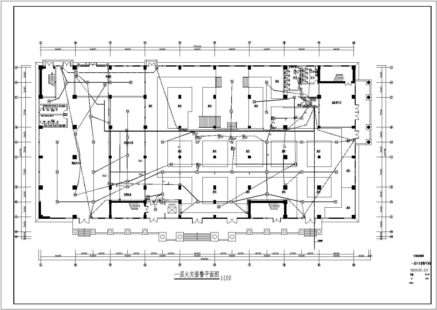 某二层的大空间展厅内部装修电气设计施工图
