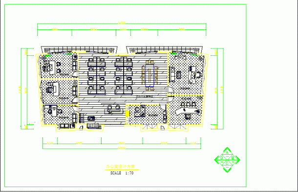 某地弧形办公楼装修CAD设计公司图-图二