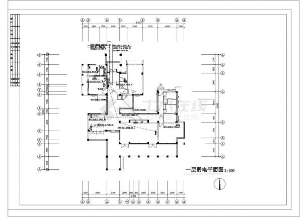 某地区别墅家居综合布线系统CAD图-图一