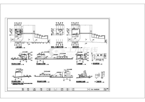 办公楼全套详细施工及电气设计CAD图-图一