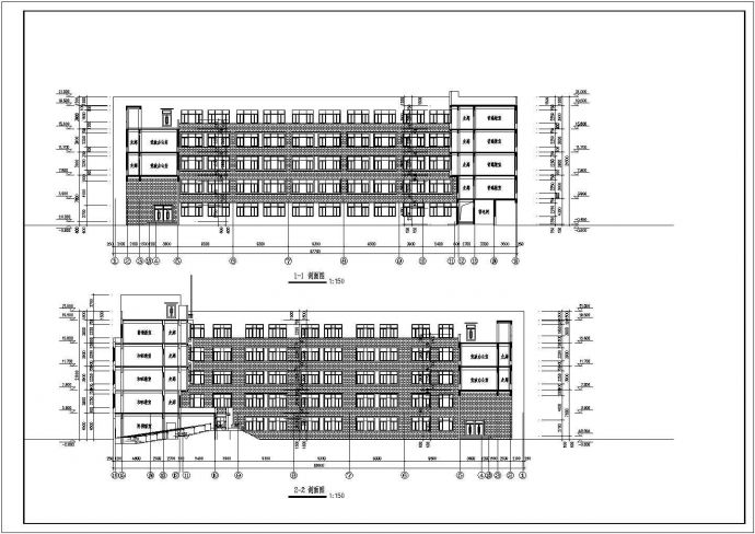 某地某大专院校5层混凝土框架结构教学楼建筑方案图_图1