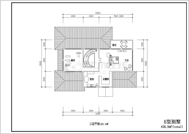 某小区别墅户型方案CAD图纸大全-图二