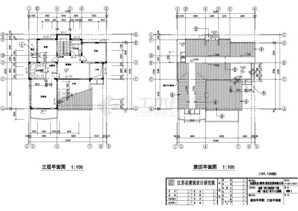 坡屋顶别墅建筑cad施工图（节点详细）-图二