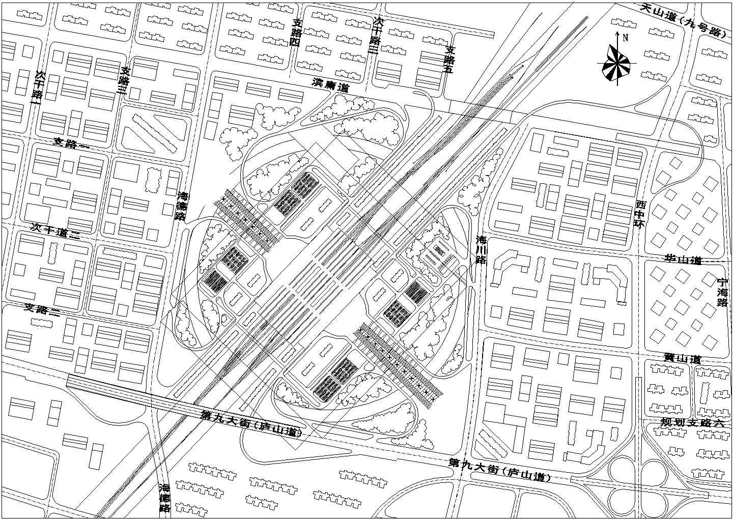 某地某框架结构火车站方案设计CAD图纸