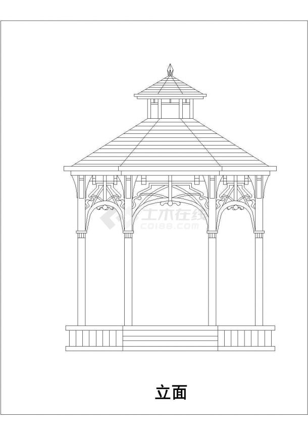 二十几种景观亭的CAD设计施工图-图二