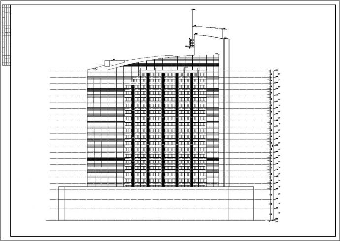 某市22层混凝土框架结构弧形公寓式酒店建筑施工图纸_图1