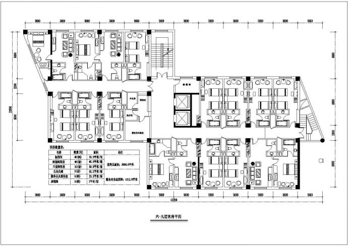某地大型连锁宾馆装修CAD设计施工图_图1