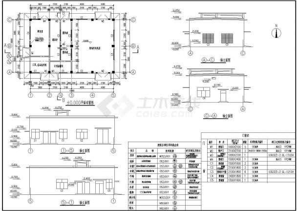柴油发电机房单层框架结构设计施工图-图一
