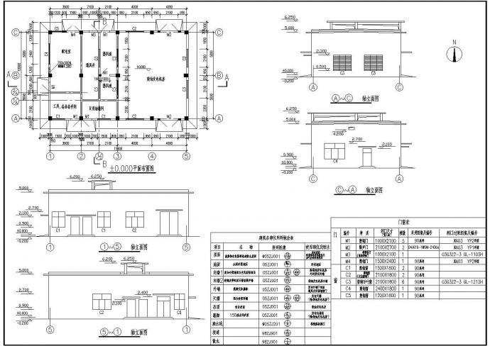 柴油发电机房单层框架结构设计施工图_图1