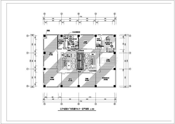 某地电视台办公楼装修CAD设计施工图纸-图一