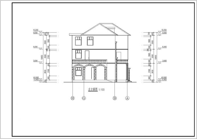 某地三层简约风格别墅建筑方案设计图_图1