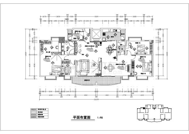 某地四室二厅豪宅室内装修设计施工图-图二