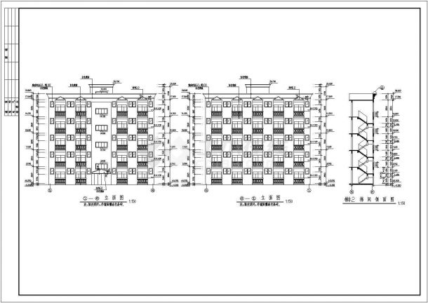某地某工厂5层框架结构宿舍楼设计方案图-图二
