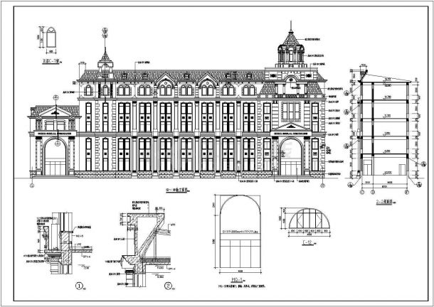社报局办公楼建筑设计施工CAD方案图-图一
