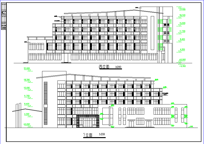 某中学综合楼建筑及宿舍方案设计CAD施工图