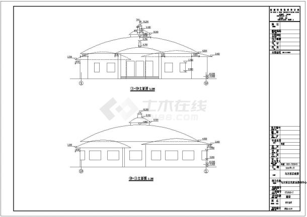 蒙古族某单层框架结构接待中心建筑设计方案图-图二