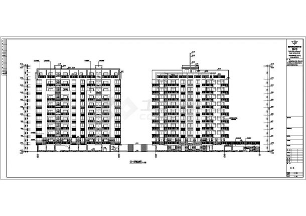 某小区九层框架结构住宅楼建筑设计方案图-图一