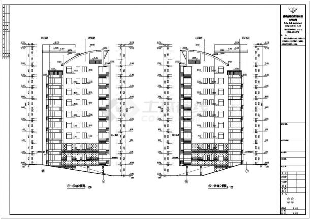 某小区九层框架结构住宅楼建筑设计方案图-图二