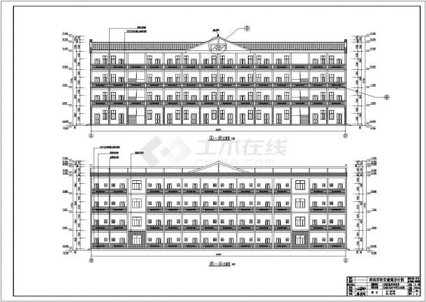 某地4层砖混结构学生公寓楼建筑方案图-图一