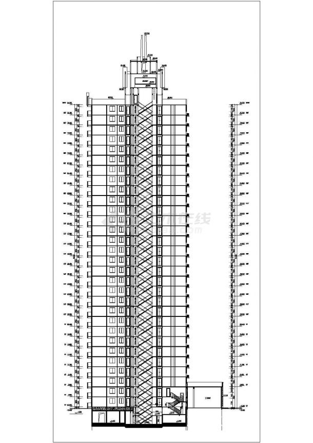 某地30层剪力墙结构住宅楼建筑设计方案图-图二