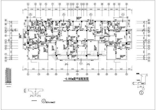 某市十二层住宅楼框剪结构cad施工工程图纸-图一