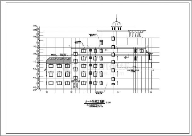 滨江新区新桥村小区会所建筑施工CAD设计图-图二