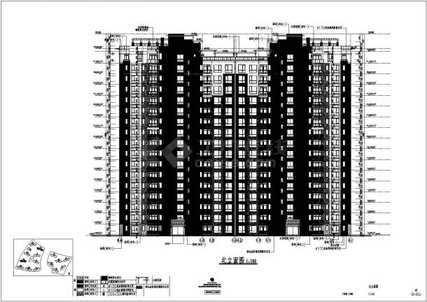 上海新江湾城一梯三户十八层住宅施工图-图二