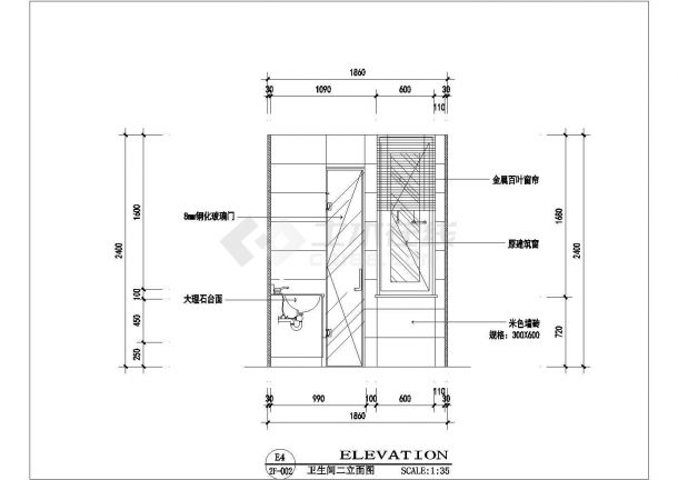 某地三层框架结构联排别墅室内装修设计施工图-图二