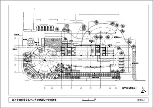 某十九层高层办公大楼建筑方案设计CAD图纸-图一