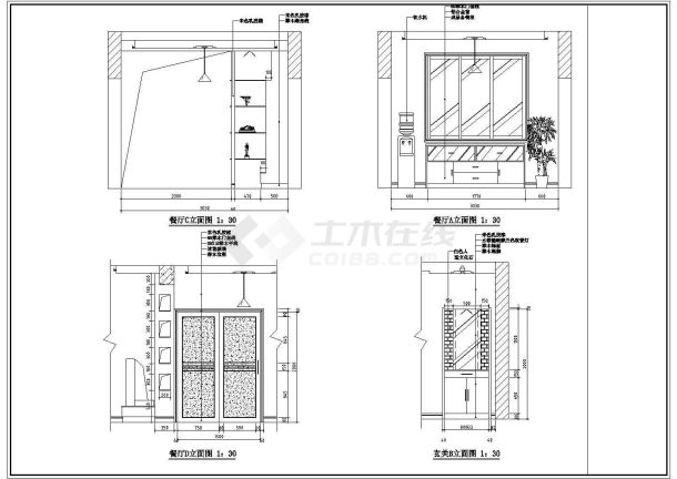 某地区室内家居装饰装修设计cad方案施工图-图二