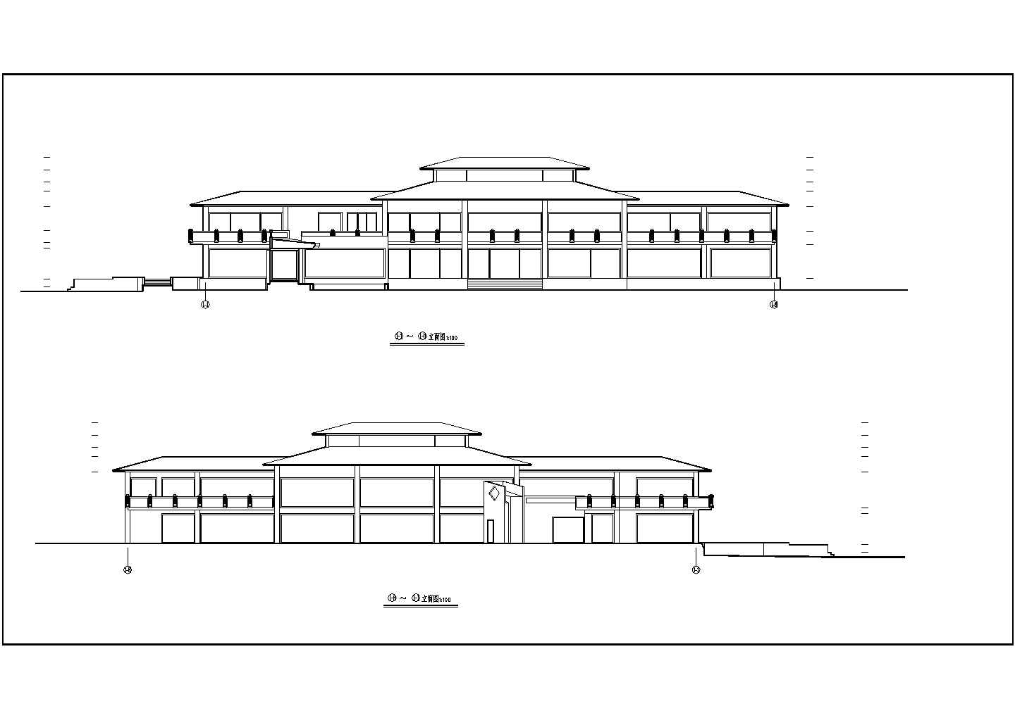 香河某两层框架结构别墅建筑设计方案图