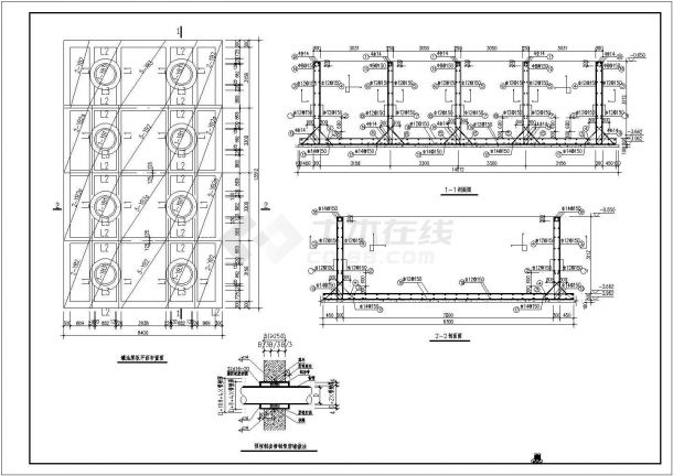 华泰加油站施工图设计图（设备基础和屋面网架）-图一