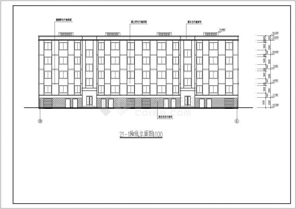 某小区四层砌体结构住宅楼建筑设计方案图-图二