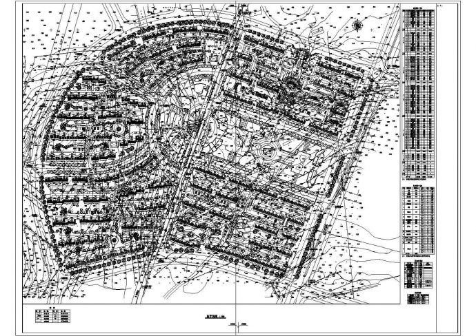 东部某大型社区规划设计总平面布置图_图1