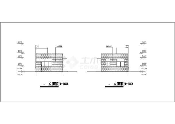 浙江某镇中心小学大门建筑设计施工图-图一