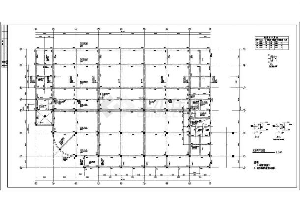 某地区较详细框架商厦建筑结构施工图-图一