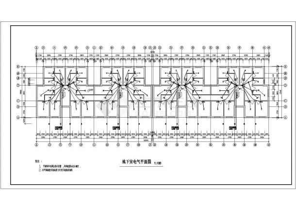某地区六层住宅楼电气设计平面CAD图-图二