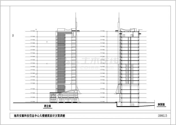 某地19层框剪结构商业综合办公楼建筑设计方案图-图二