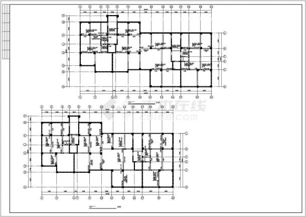 详细框剪结构住宅楼cad施工工程图-图二