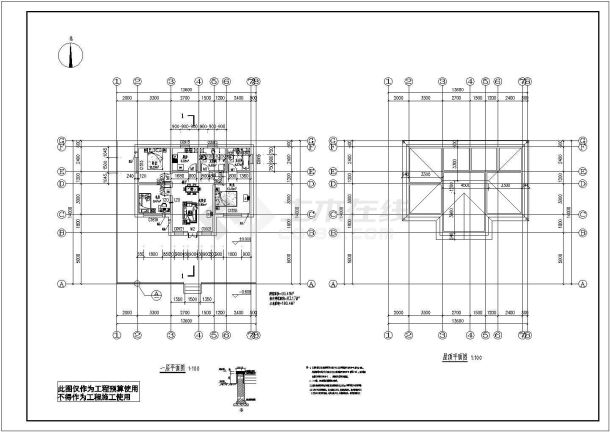 某镇一层砖混结构民宅建筑施工图纸-图二