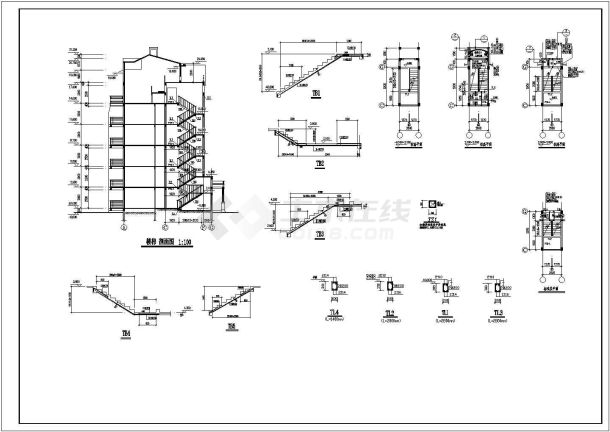 某地区异型柱结构住宅建筑设计施工图-图二