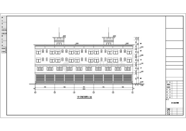 某地四层沿街宿舍楼建筑设计方案图-图二