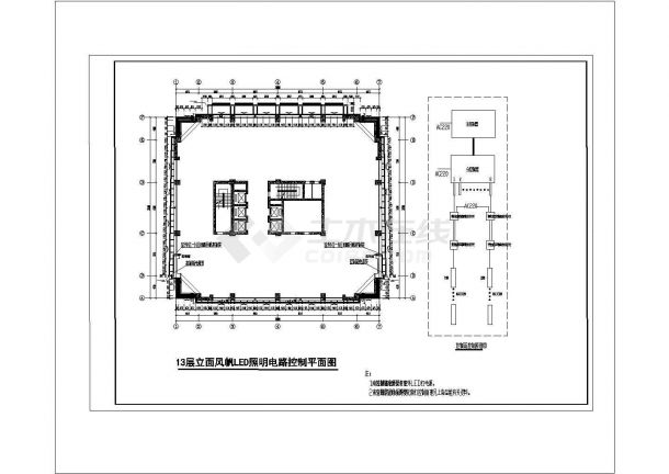 某大厦泛光照明电气设计全套cad施工图-图二