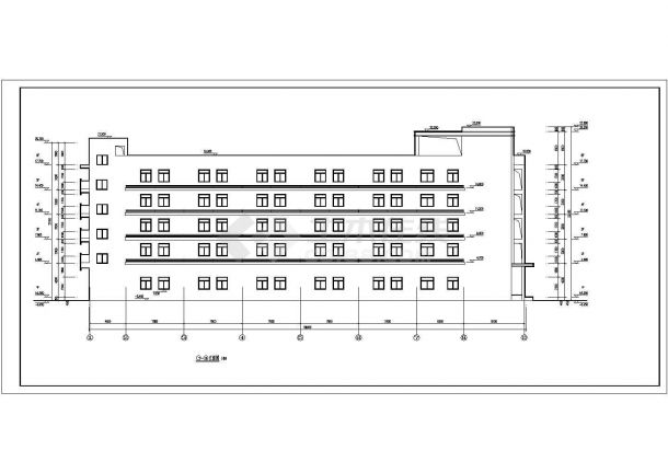 某地5层框架结构办公楼建筑设计扩初图-图二